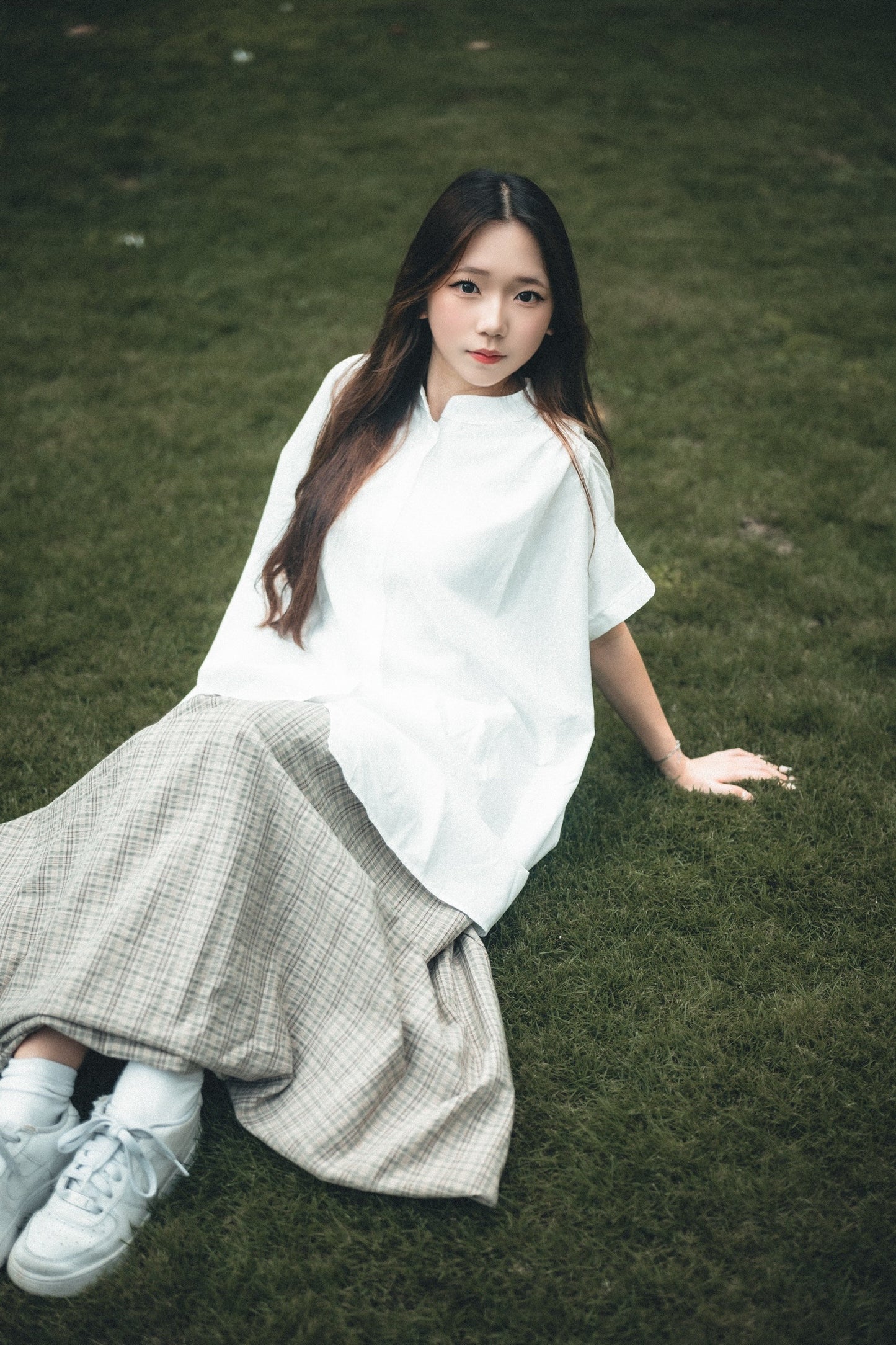 小飛袖鈕扣中長襯衫|2色入