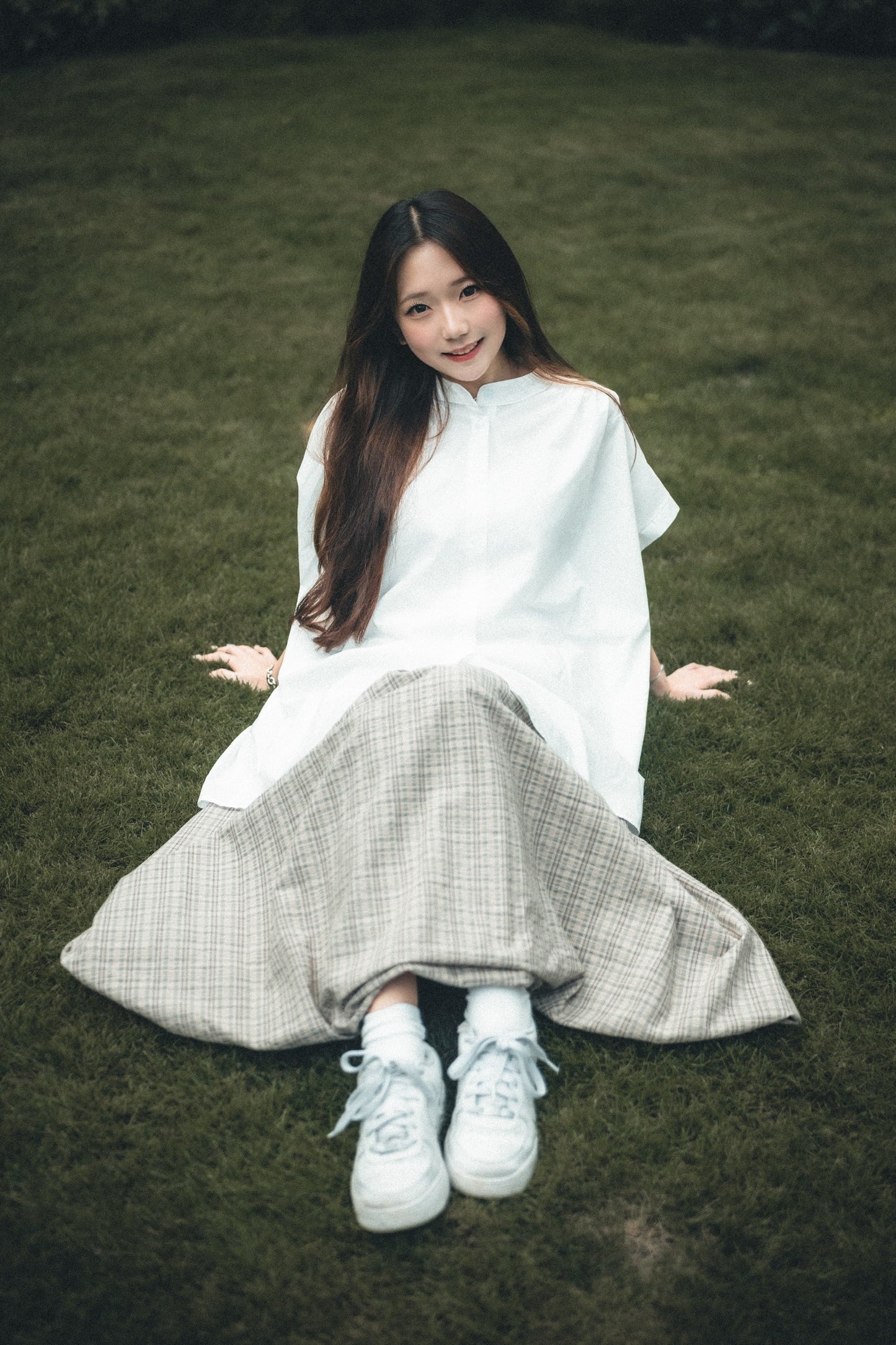 小飛袖鈕扣中長襯衫|2色入