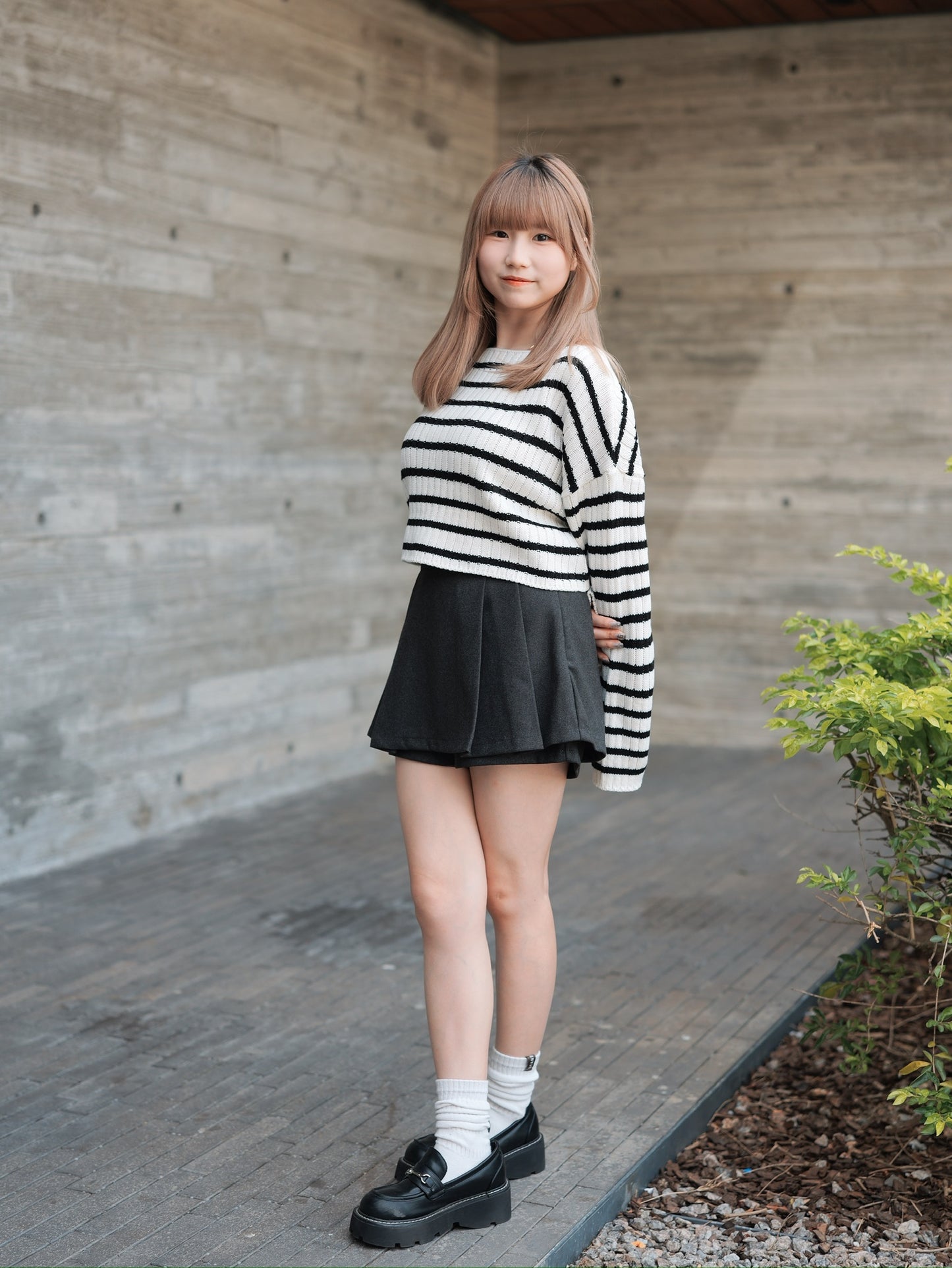 秋冬款!小絨面百褶短裙褲|2色入