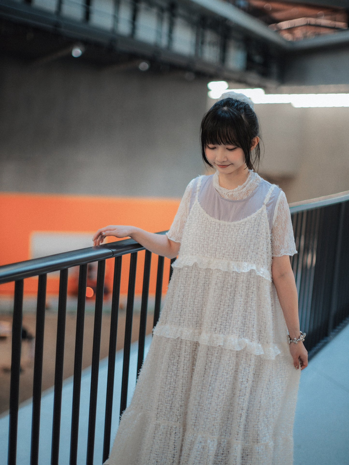 透膚花花pattern lace top|2色入