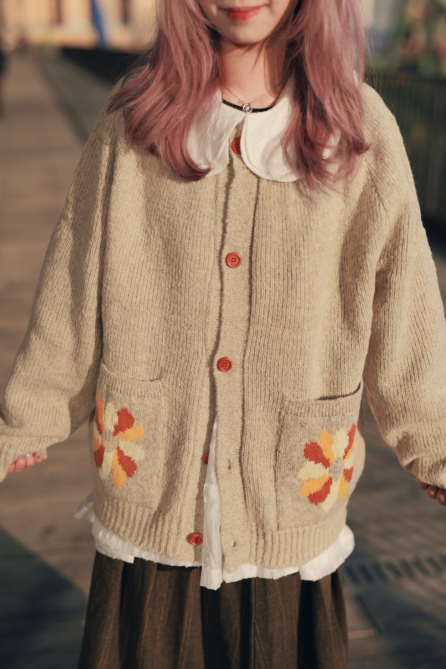 retro flower cardigan|4色入