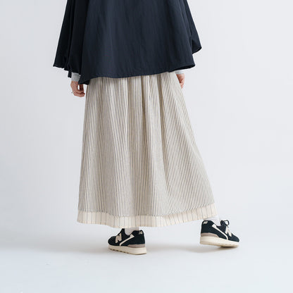 Reversible! 簡約直紋半裙｜2色入