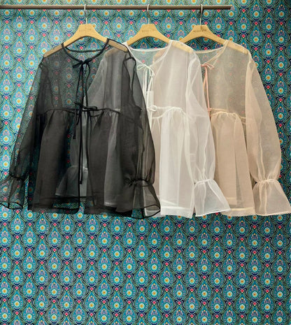 肌理感透膚紗質layer top｜3色入