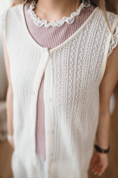 春夏🌿 藤織開鈕長外搭｜3色入