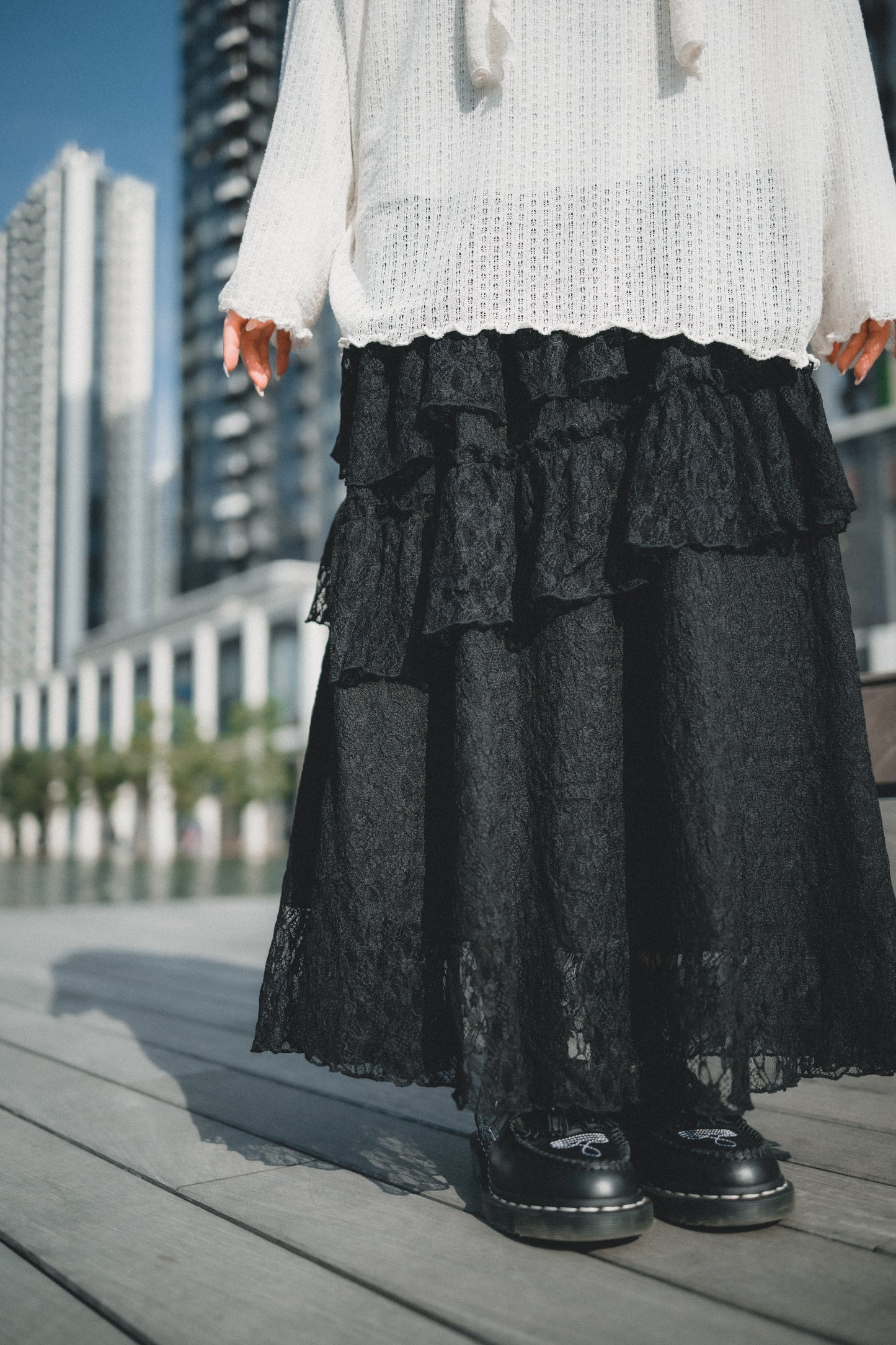 層層荷葉Lace半身裙｜2色入