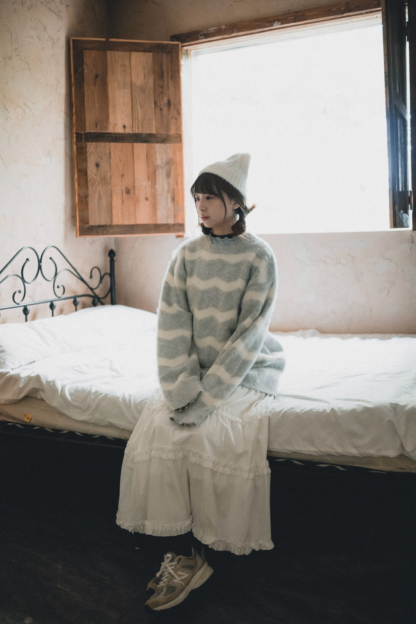 柔軟馬海毛鋸紋圓領毛衣｜5色入