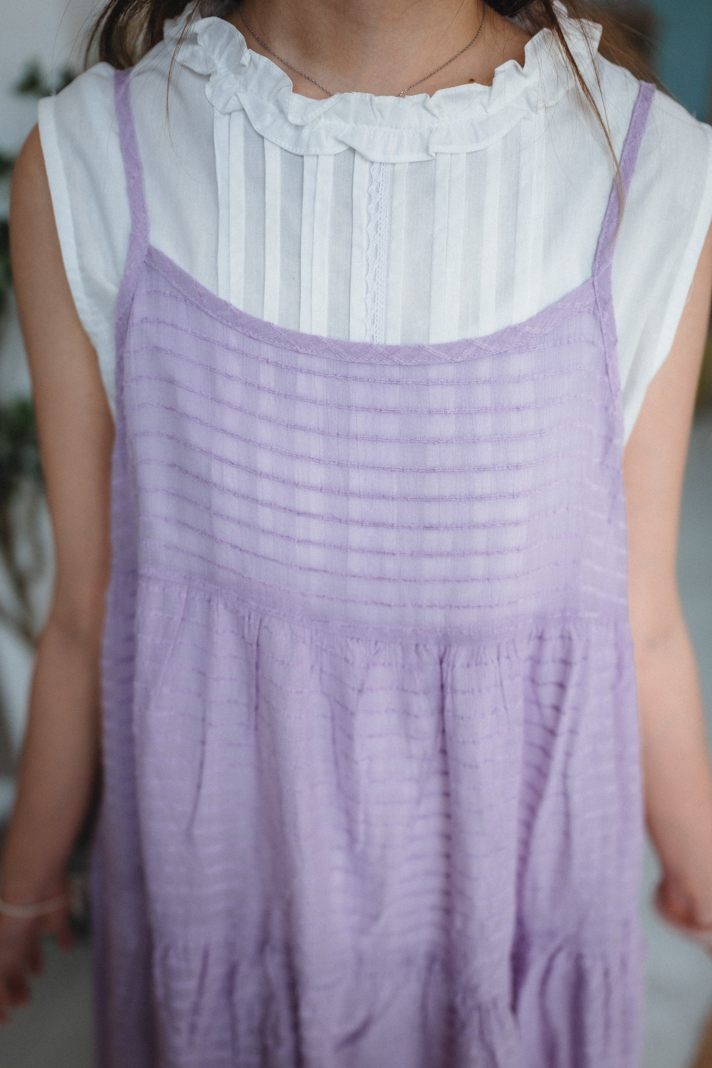 微透條紋Ruffle尾吊帶OPS｜3色入