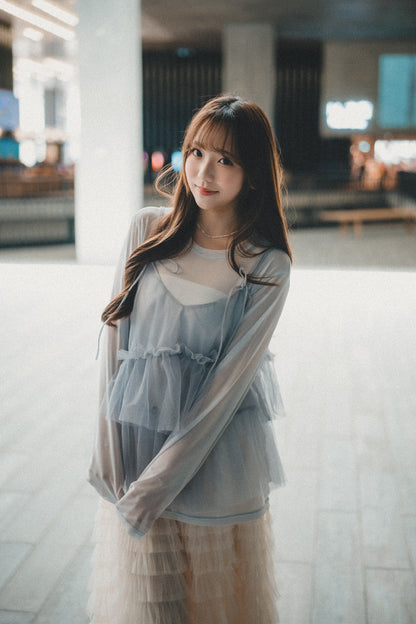 Soft☁️ 親膚透透長袖top｜5色入