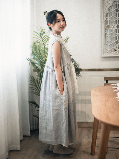 無印風．麻質交疊布OPS｜2色入