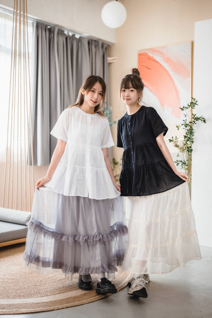 百搭の娃娃開鈕短袖襯衫🧸｜3色入