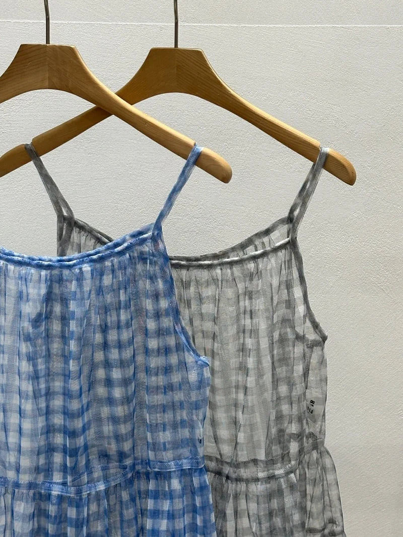 小格子半透娃娃layer OPS｜2色入