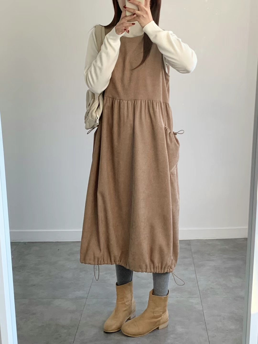 幼燈芯絨索繩背心外搭裙｜3色入