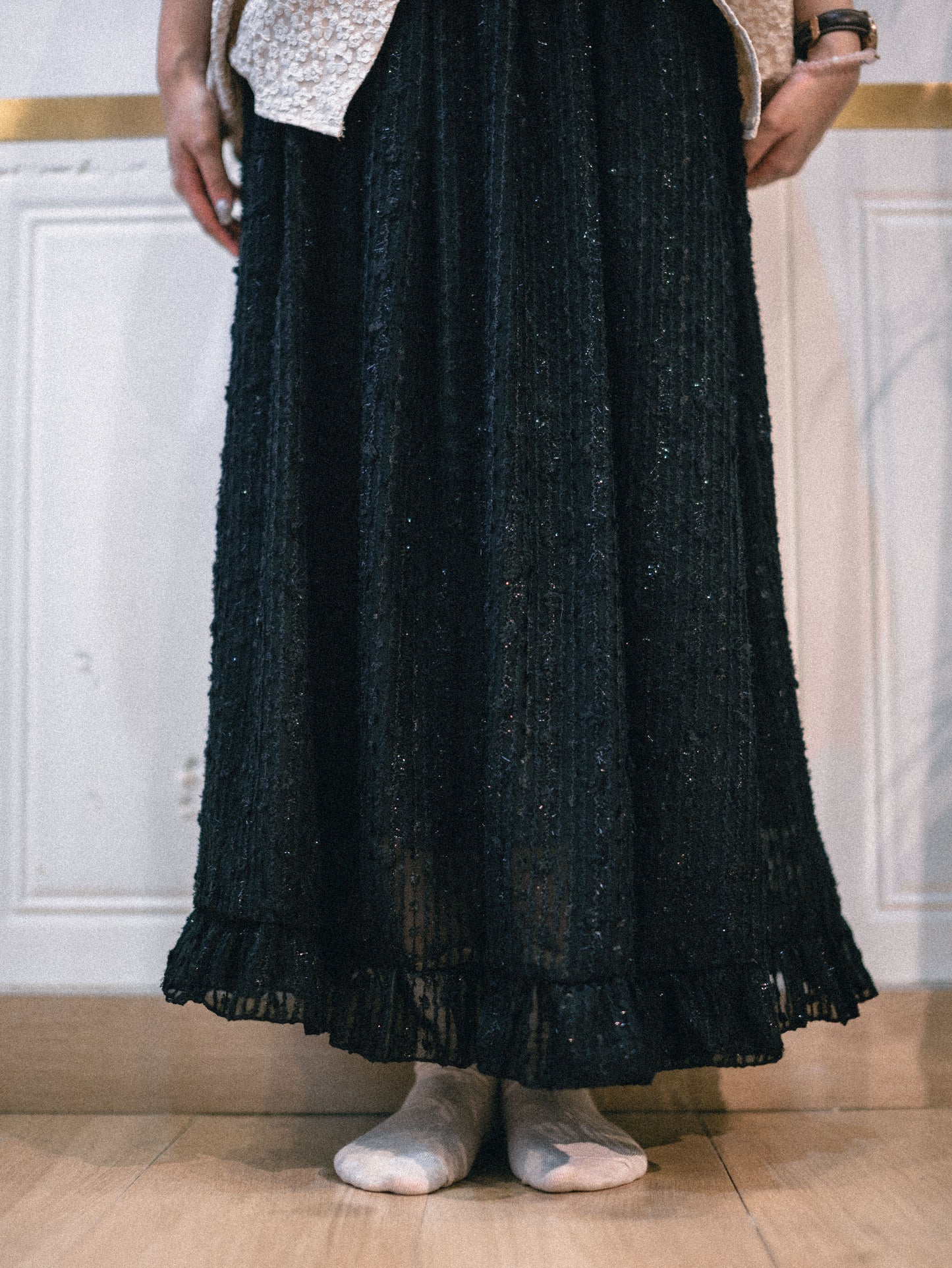 有口袋！立體閃閃半身裙｜3 colors