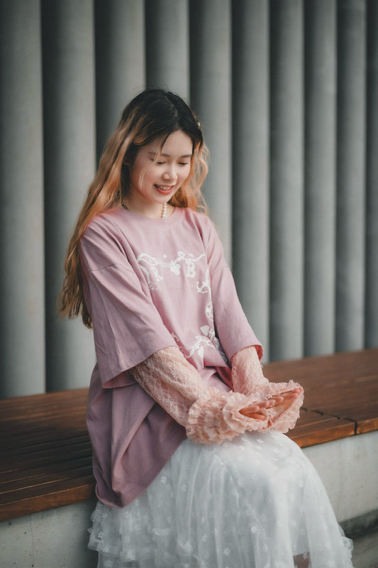 ROMANTIC RUFFLE LACE SLEEVES TEE | 3色入