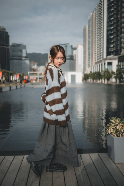 灰色系🩶褶褶層半身裙｜2色入