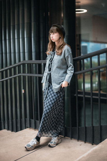 2ways綁帶寬鬆針織毛衣｜2色入