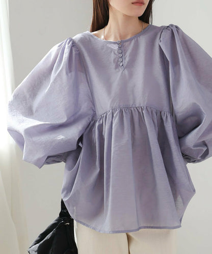 JP輕透綁帶襯衫blouse｜3色入