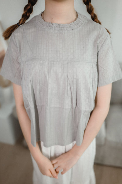 慵懶感Ruffle領豎紋寬鬆襯衫TOP｜3色入