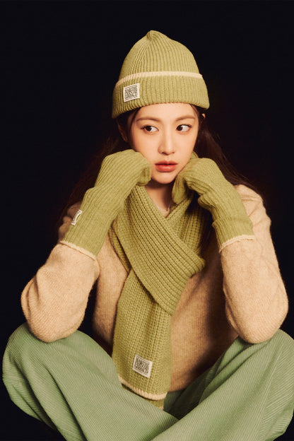 MARITHE FRANCOIS GIRBAUD CLASSIC LOGO COLOR BEANIE - Light Green