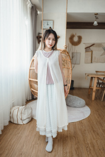 春夏🌿 藤織開鈕長外搭｜3色入