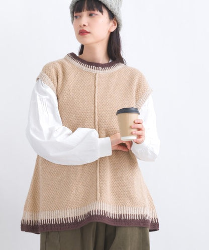 JP混色織線坎肩針織馬甲｜3色入