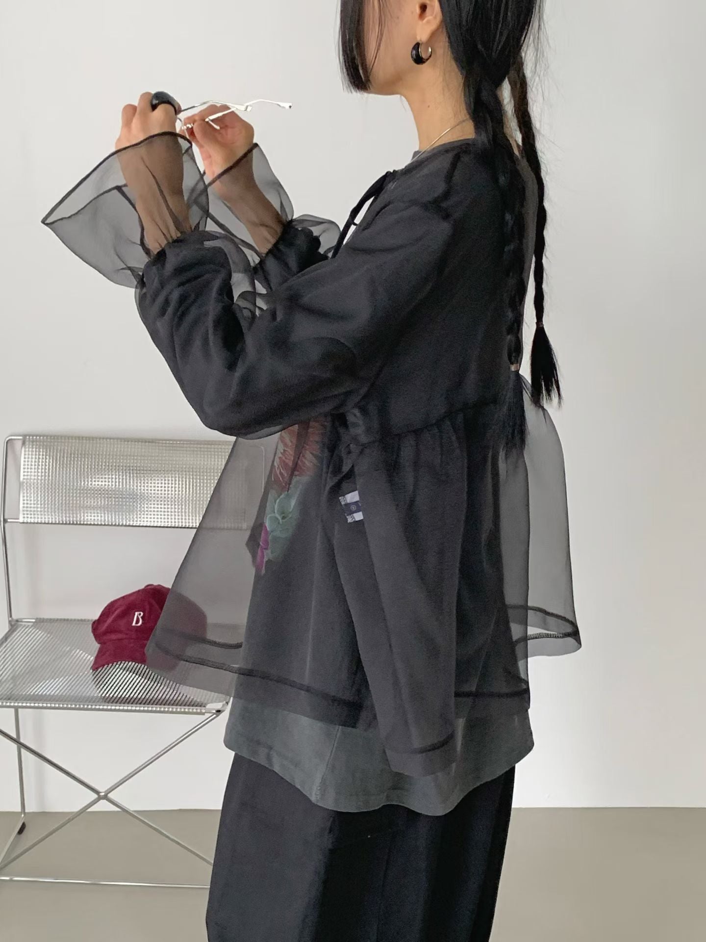 肌理感透膚紗質layer top｜3色入