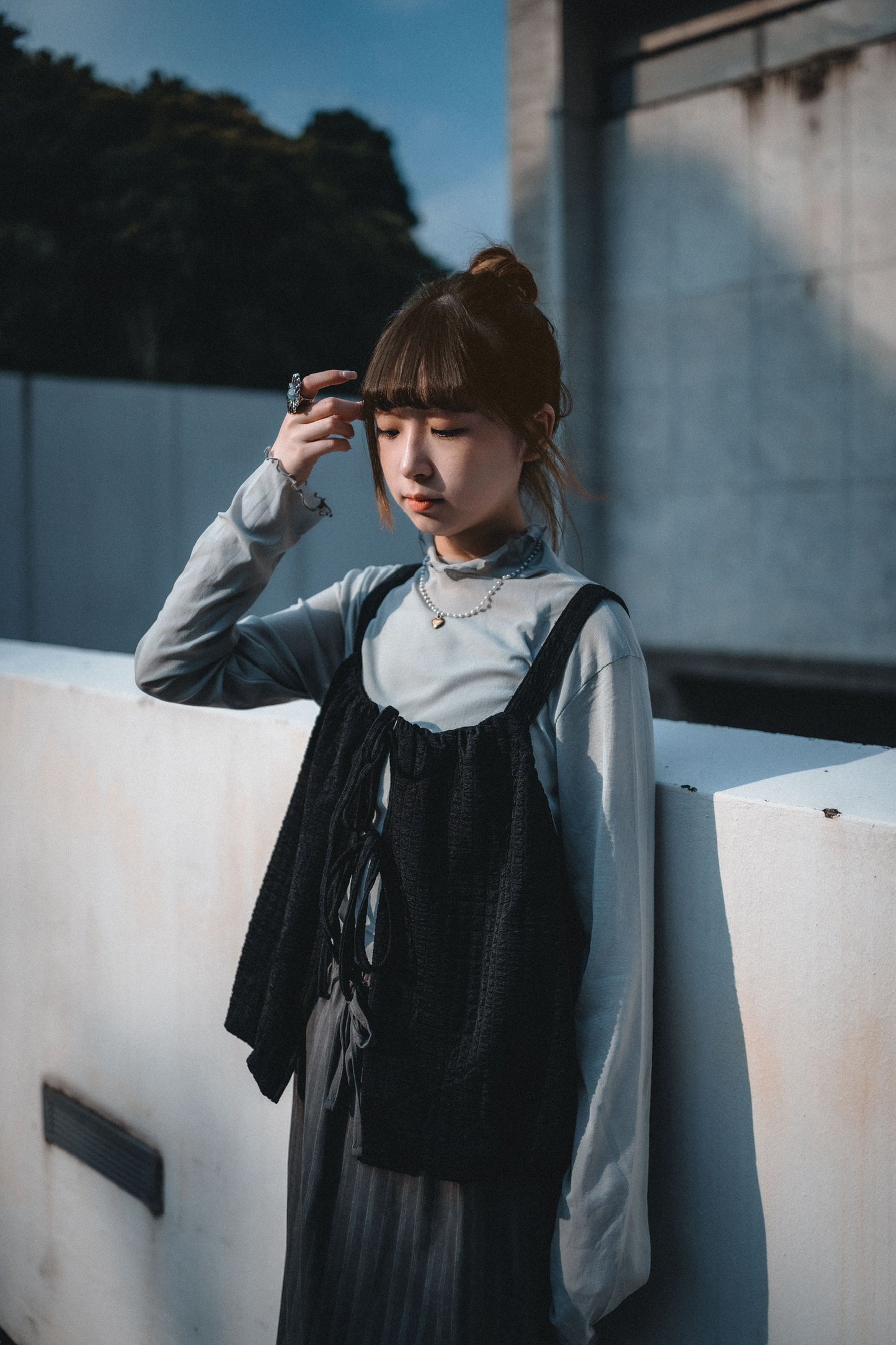 多穿法！泡泡格綁帶背心外搭｜4色入