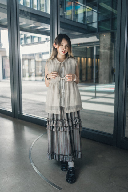 Ruffle領透透綁帶背心｜4 colors
