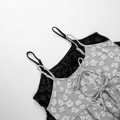 元気🌼 光澤大花花印壓綁帶外搭｜2色入