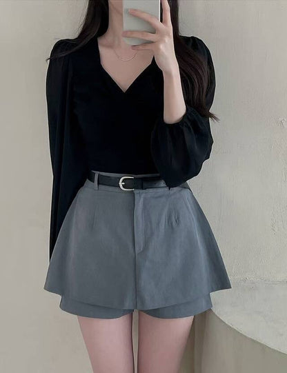 百搭款！A字版型修腳裙褲｜3色入