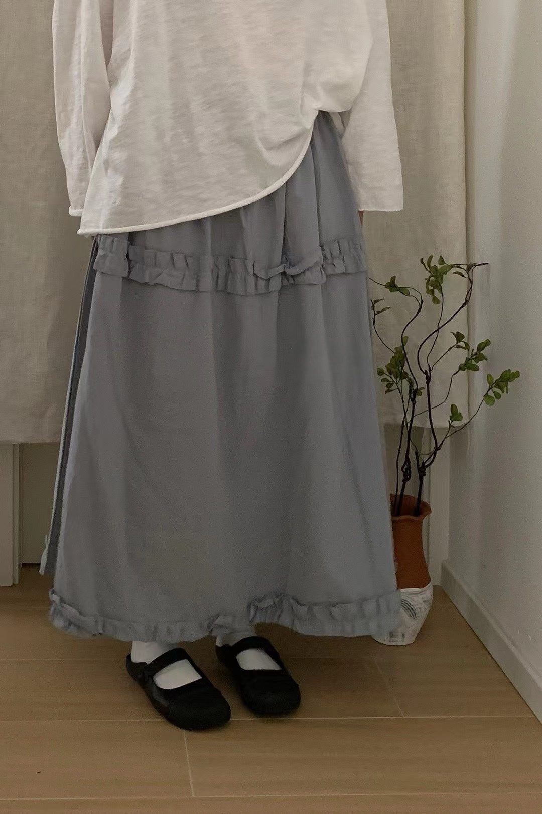 雙層Ruffle花苞泡泡裙｜3色入