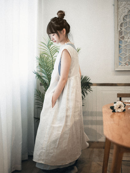 無印風．麻質交疊布OPS｜2色入