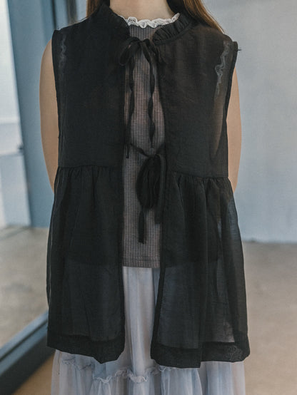 Ruffle領透透綁帶背心｜4 colors