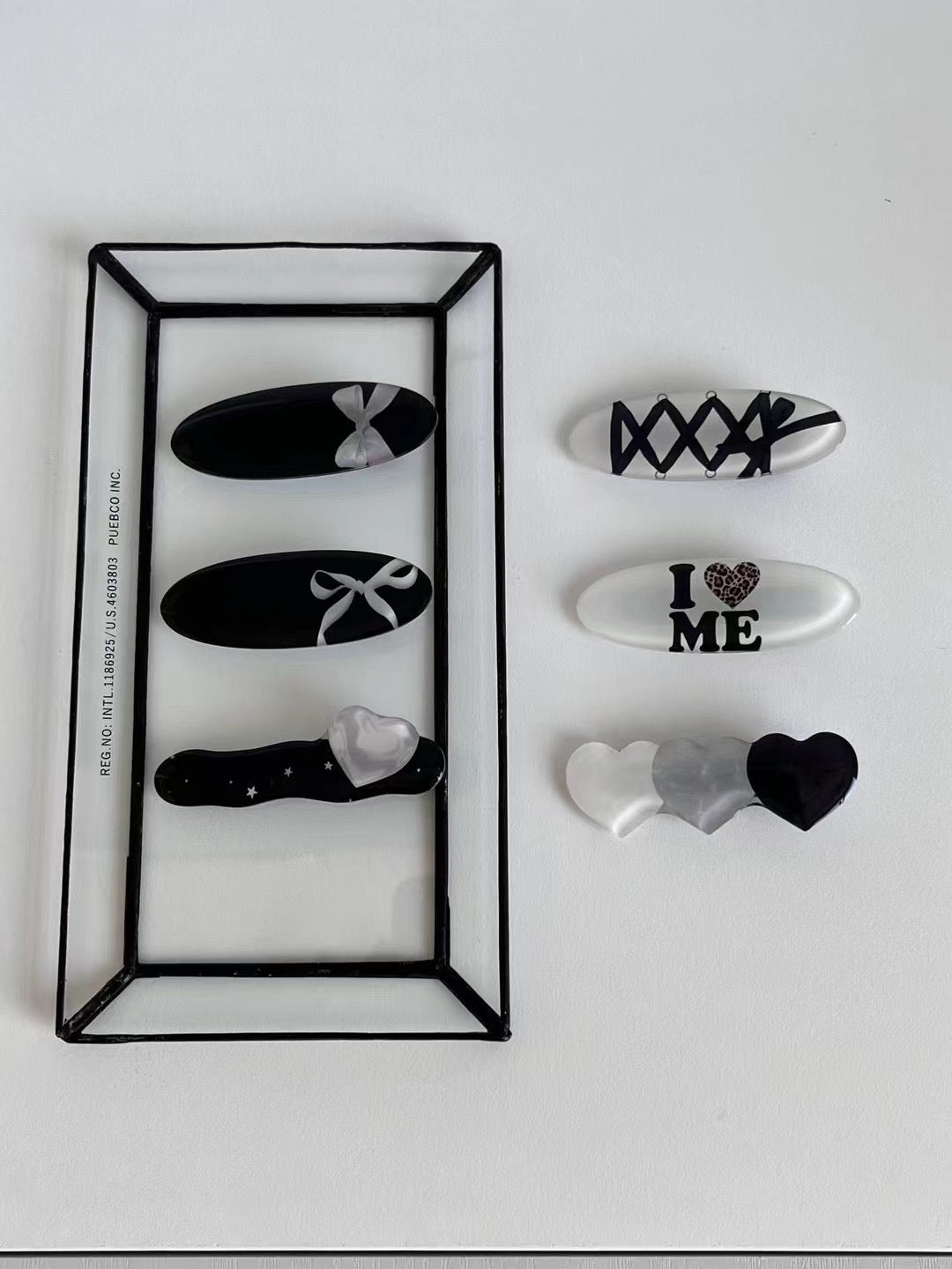 黑白風♡ 一字髮夾｜6色入