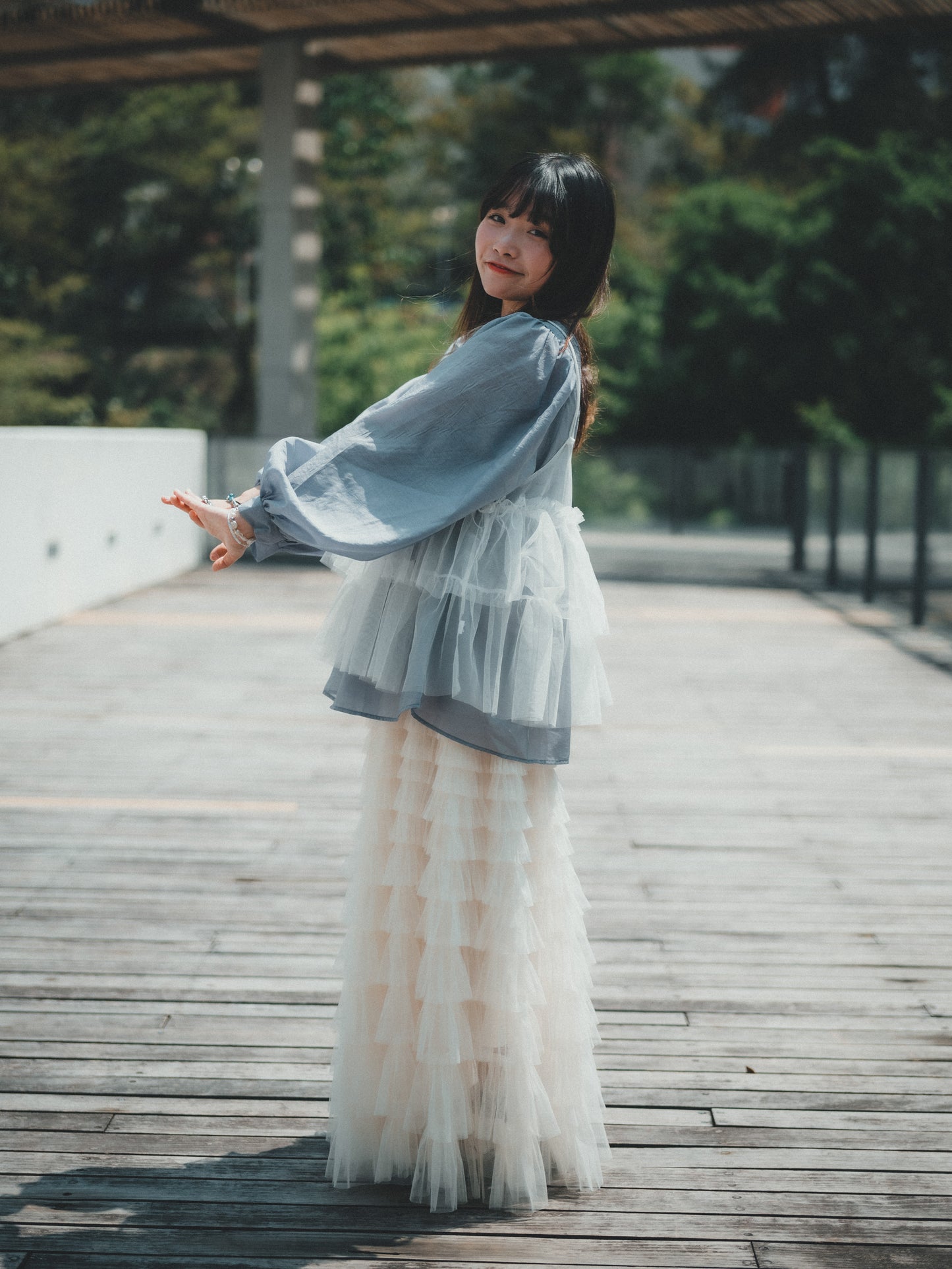 JP輕透綁帶襯衫blouse｜3色入