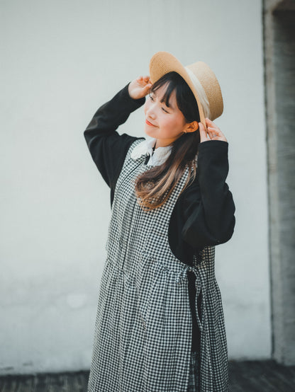 兩面 · 鈕扣 x 褶壓側綁帶ops｜3色入