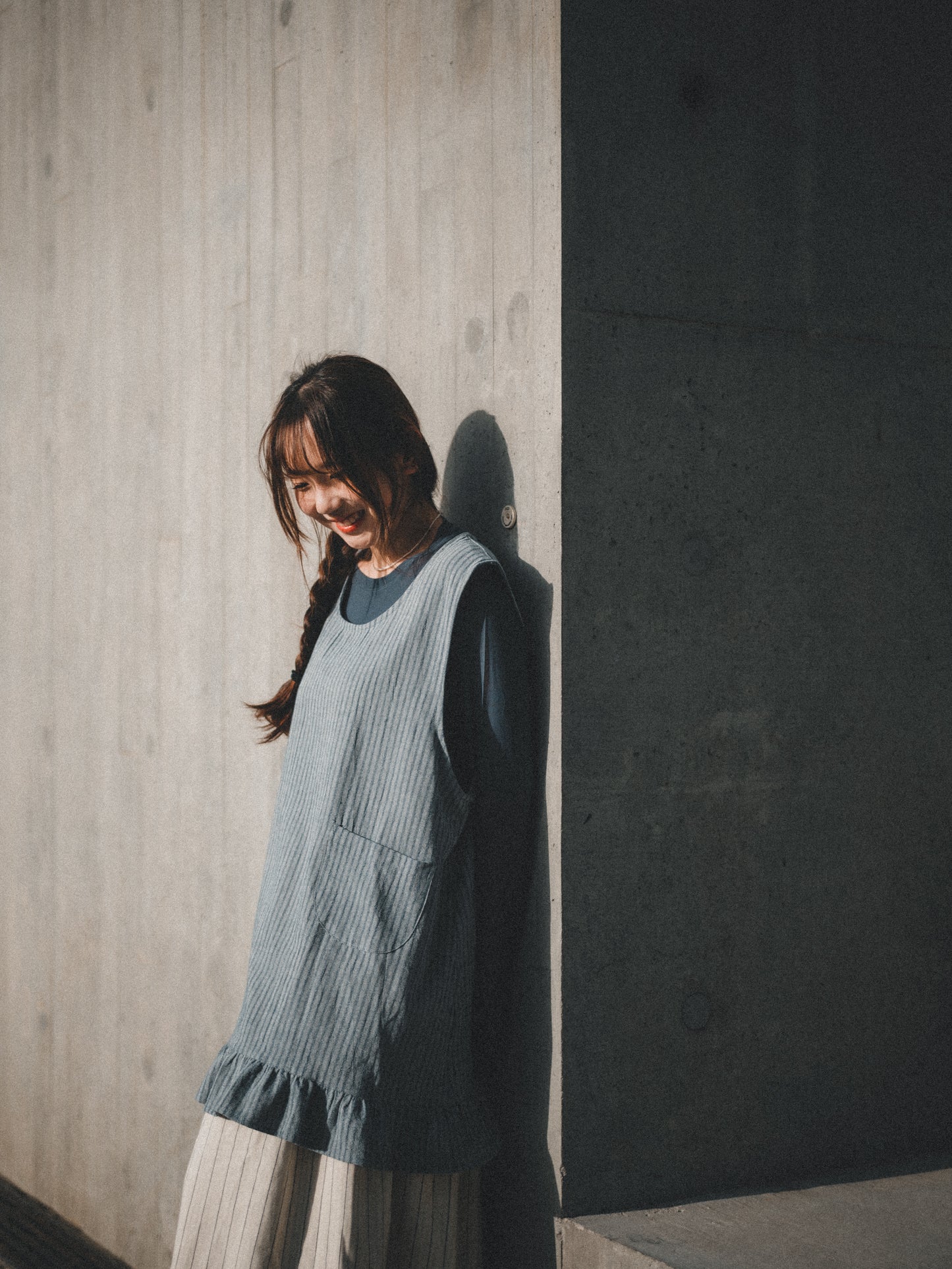 文青風👩🏻‍🎨 棉麻直紋明袋Ruffle背心外搭｜3色入