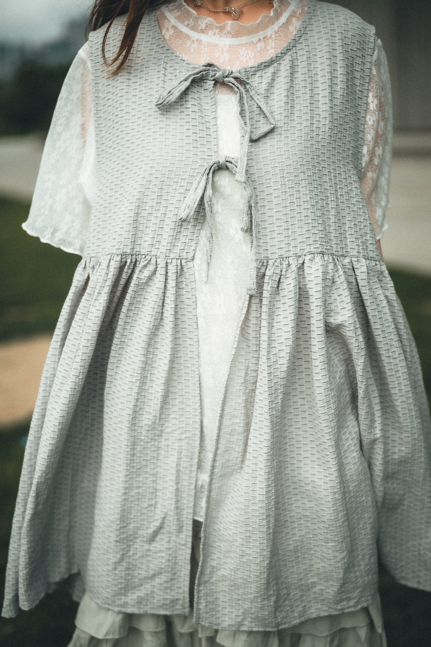 Fafa♪٩✿´ヮ`✿ 透膚oversized top｜2色入