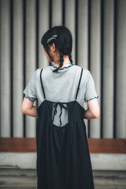 扭紋撞色RUFFLE TOP｜4色入