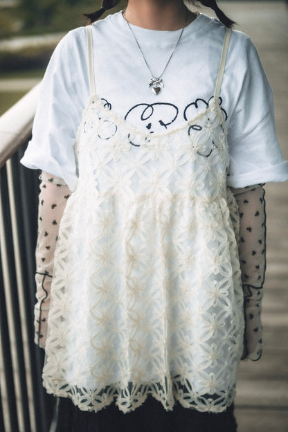 手繪🖍️三朵花寬鬆TEE｜4色入