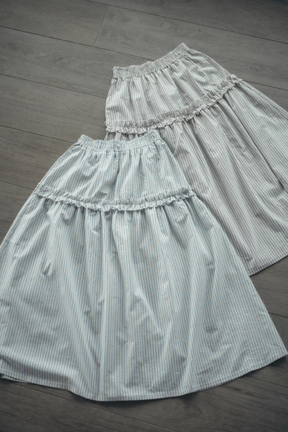 恤衫feel▫️小ruffle條子sk｜2色入