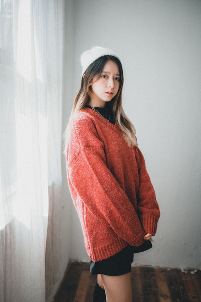 節日感！混色V領針織上衣｜7色入