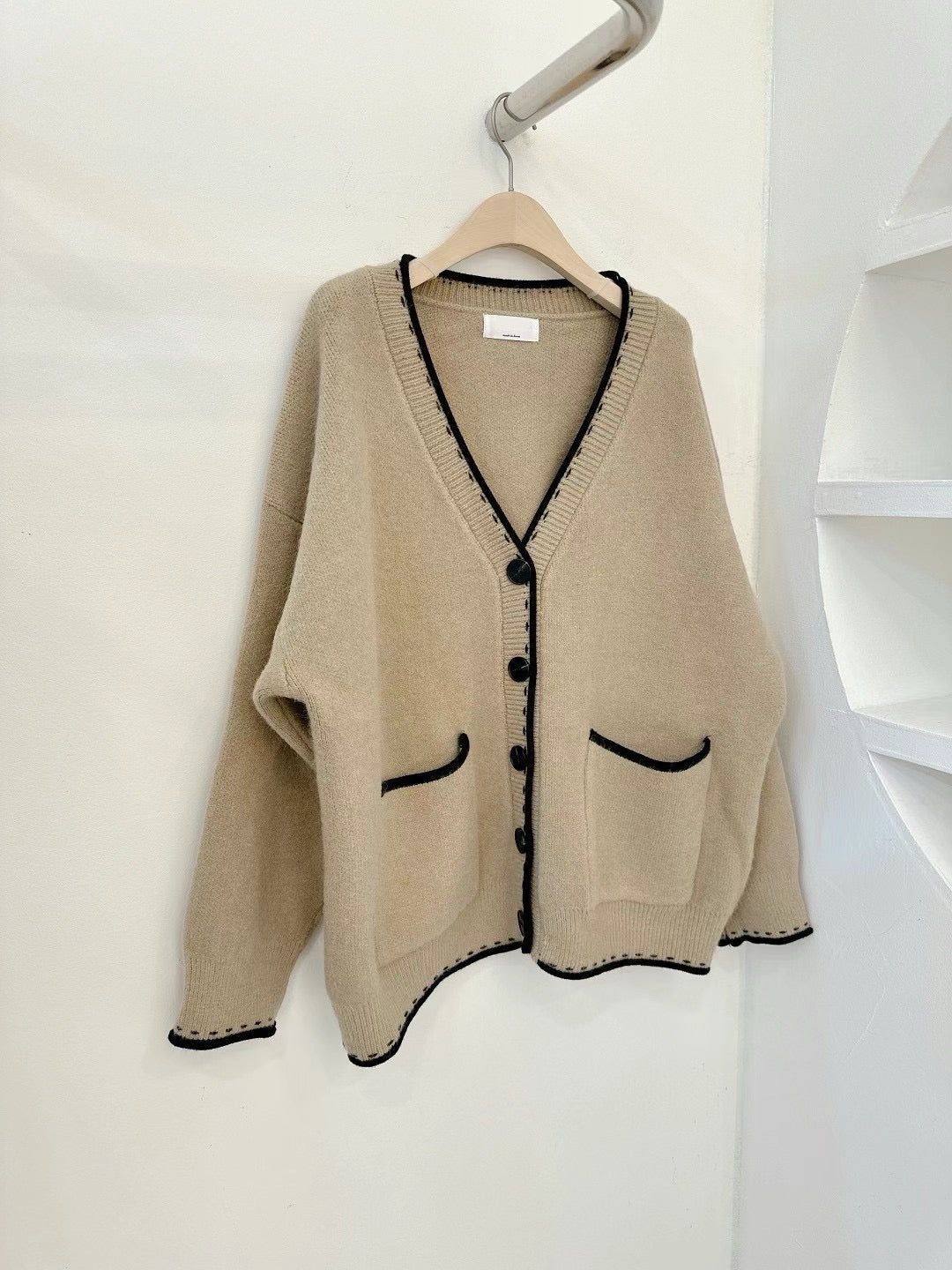 厚實拼邊長外套｜3色入