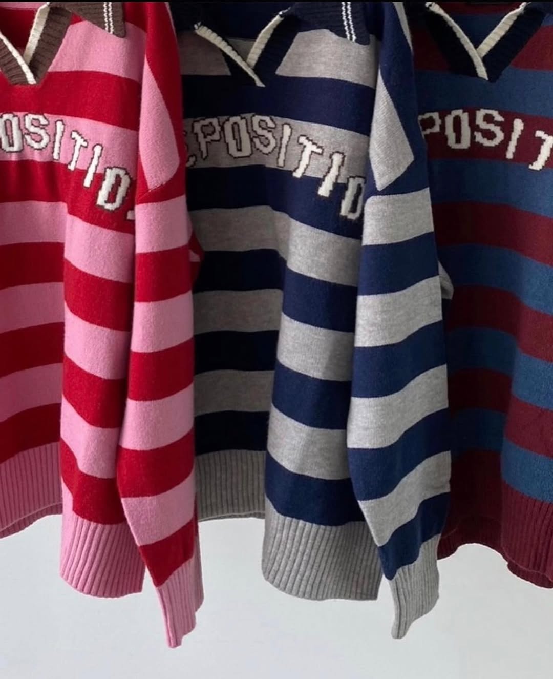 復古棒球風REPOSITION拼色針織上衣｜3色入