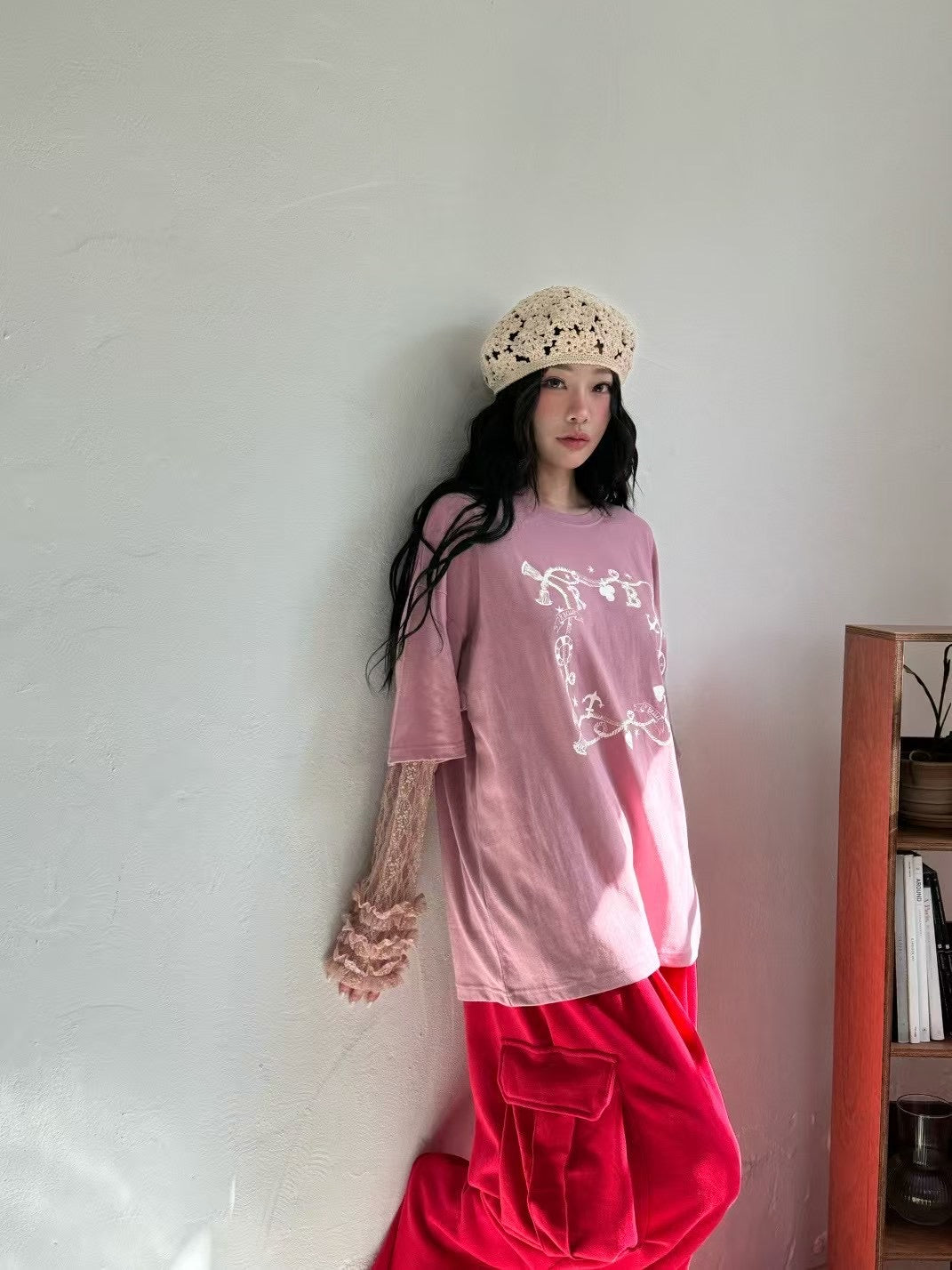 ROMANTIC RUFFLE LACE SLEEVES TEE | 3色入