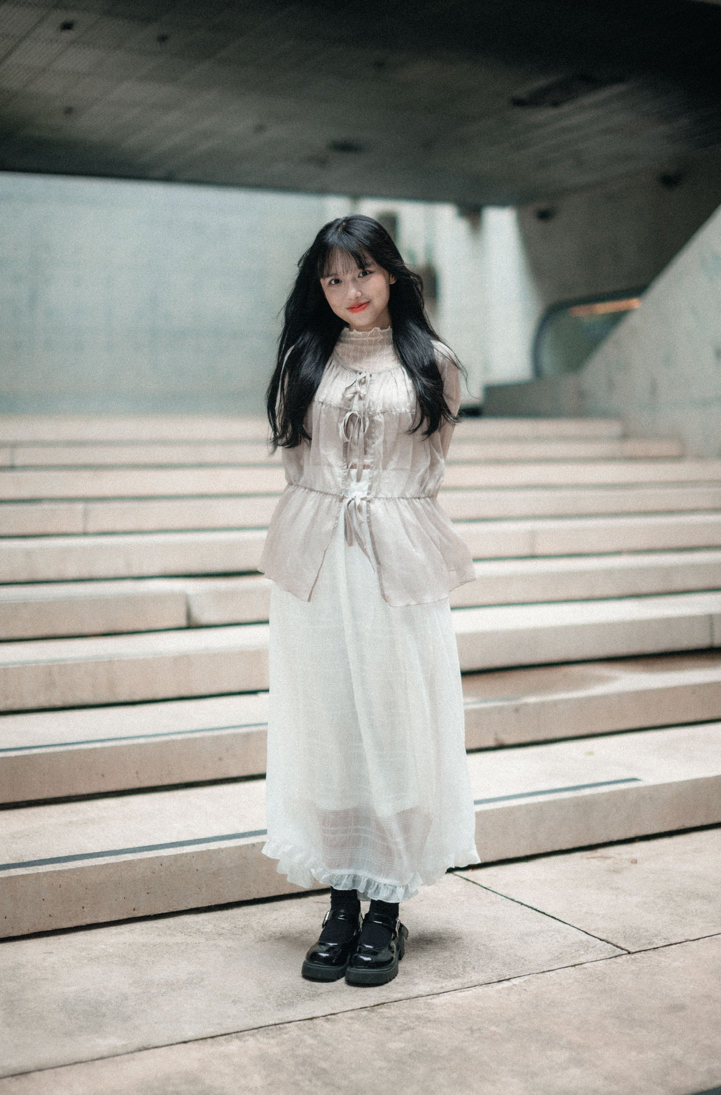 Comeback!! 超美💖透透紗紗綁帶外搭｜4色入e