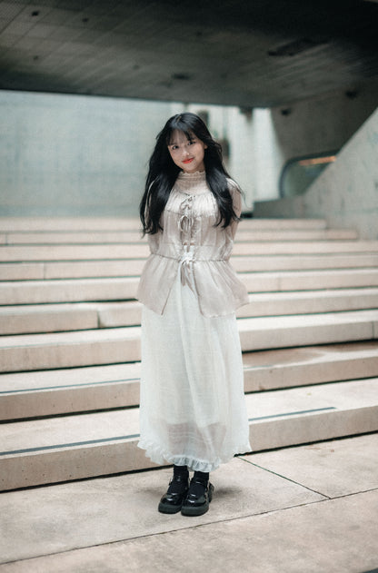 Comeback!! 超美💖透透紗紗綁帶外搭｜4色入e