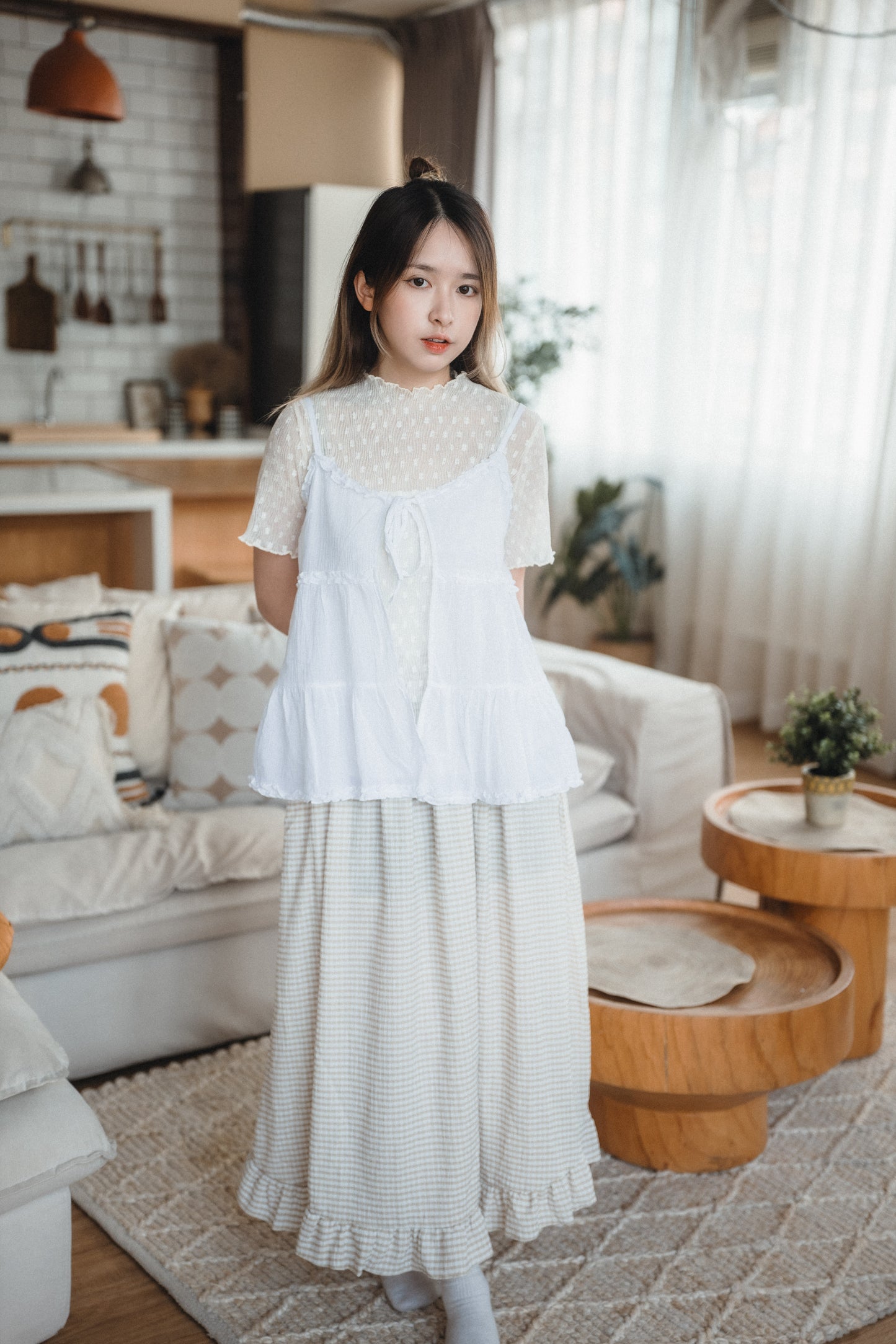 夏日甜甜🧇 格仔餅𝕎𝕒𝕗𝕗𝕝𝕖半身裙｜4色入