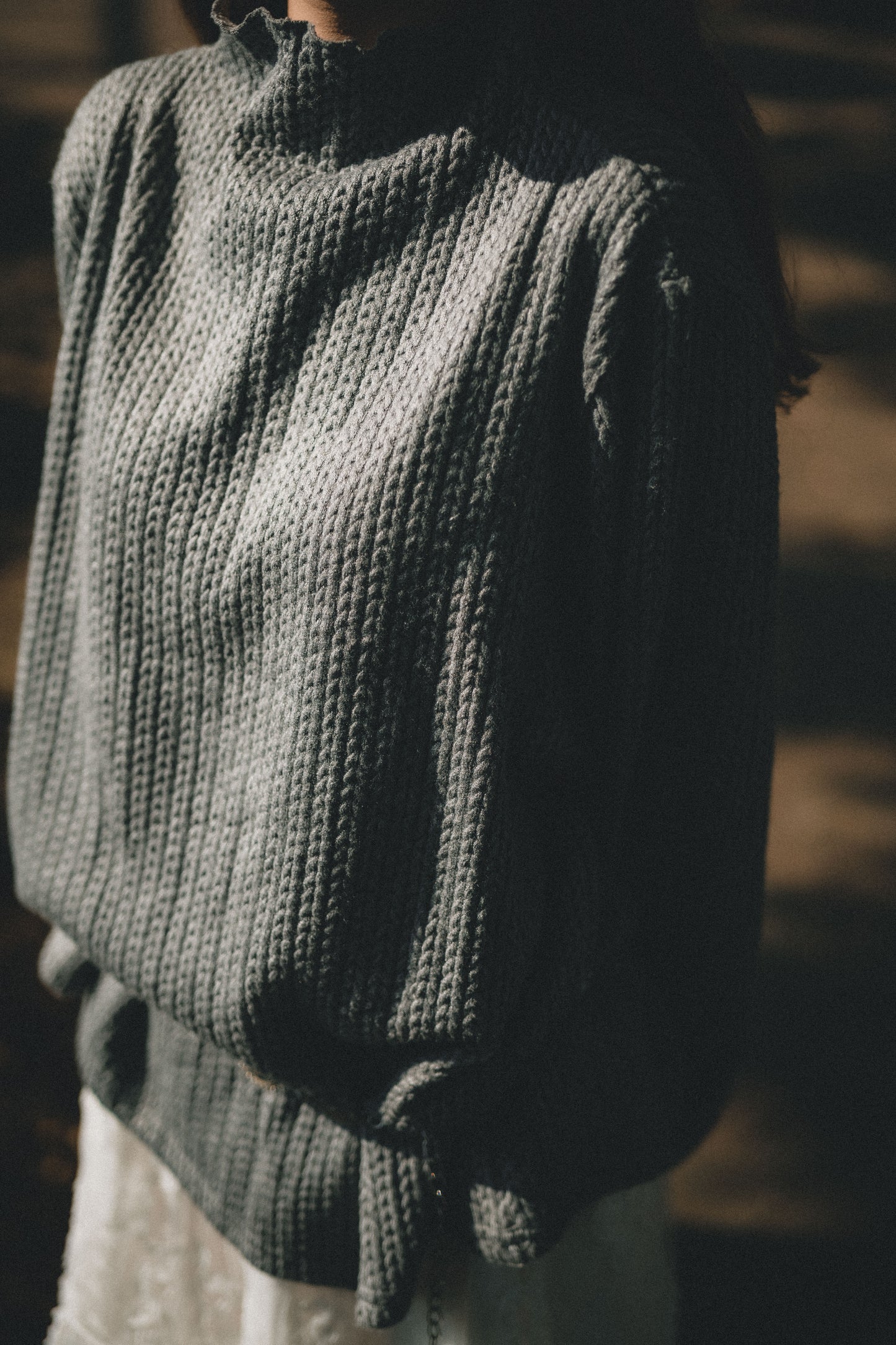 麥穗紋針織RUFFLE TOP｜5色入