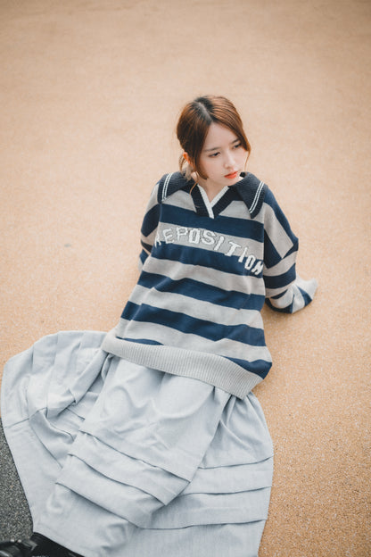 灰色系🩶褶褶層半身裙｜2色入